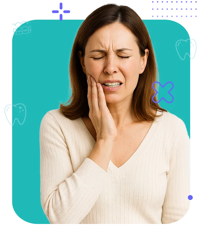 Mujer sonriente después de recibir tratamiento de endodoncia en clínica dental en Chihuahua